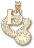 Boston Celtics Solid 14K Gold ''I Heart'' Circle Logo 3/4'' Pendant