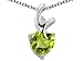 1.95 cttw 925 Sterling Silver 14K White Gold Plated Genuine Heart Shaped Peridot Pendant