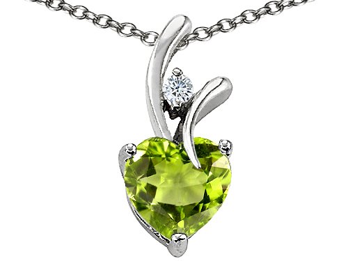 14K Gold Plated:1.95 cttw 925 Sterling Silver 14K Gold Plated Genuine Heart Shaped Peridot Pendant