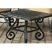 Wrought Iron Side Tables - Alfresco Home Greek Key 21 Inch Square Side Table & Base - Antique Topaz