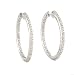14K White Gold hoop earring with 98 round diamonds
