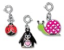 CHARM IT! Set of 3 Animal Charms with Penguin Love, Snail and Ladybug Charms