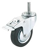 Best Steelex D2548 5-Inch 220-Pound Threaded Swivel Lock Black Rubber Caster