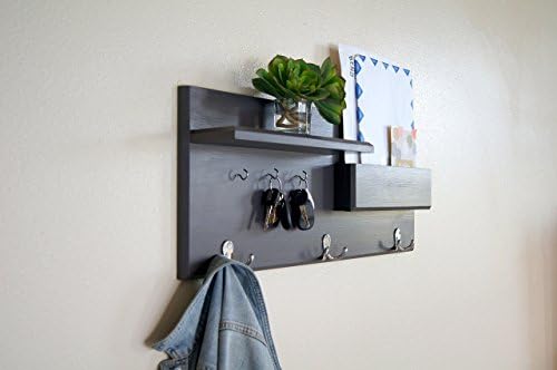 Coat and Key Rack with Mail Storage