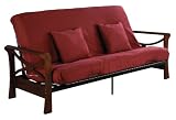 Serta Cypress Naples Queen Futon Set with Pillows, Espresso/Burgundy