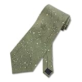 Men's Handmade Tie Blossom Branch Olive Green Silk Necktie