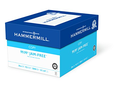 Hammermill Copy Paper Poly Wrap, 20lb, 8.5 x 14, legal, 92 Bright, 5000 Sheets/10 Ream Case (150400P)
