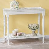 Review Jed Mart 34709 / Intricately Whit Wood Carved Hall End Table, Furniture