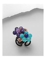 Cotton Waxed Thread Semi GemStone Beads Ring In Copper