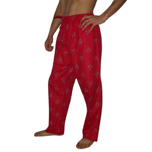 Mens NFL Tampa Bay Buccaneers Cotton Thermal Sleepwear / Pajama Pants - Red (Size: XL)