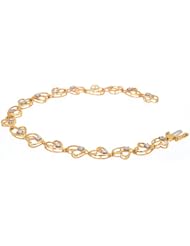 14K Yellow Gold Diamond Heart Bracelet