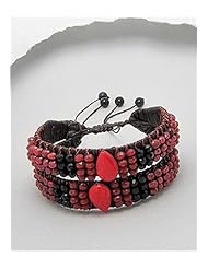 Cotton Waxed Thread Dyed Howlite Bracelet In Copper