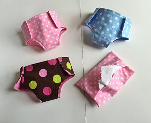 Baby Doll SMALL Diapers and Wipes Polka Dots