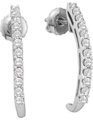 Real Diamond Earrings 0.50CTW ROUND DIAMOND LADIES FASHION EARRINGS White-gold 14K
