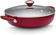 Paula Deen Signature Porcelain Nonstick 12-Inch Covered Chicken Fryer, Red Speckle