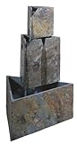Kenroy Home #50287SL Stacked Triangles Outdoor Floor Fountain in Natural Slate Finish