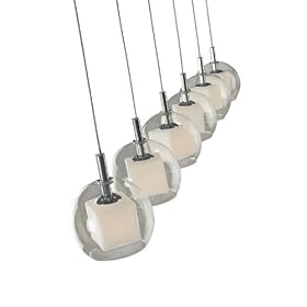 ET2 Lighting E20058-10 Linear 6LT Pendant - Satin Nickel Nucleus mini pendants