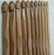 One set of 13 PCs bamboo crochet hooks US 2/C (2.75 mm)-US 15/N (10 mm)
