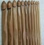 One set of 13 PCs bamboo crochet hooks US 2/C (2.75 mm)-US 15/N (10 mm)