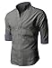 H2H Mens Casual Slim Fit Wrinkle Free Short Sleeve Dress Shirts Of Various Color