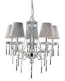Elk 2396/5 5-Light Chandelier In Polished Silver and Iced Glass