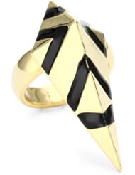nOir Geo Clash Enamel Double Dart Ring, Size 6