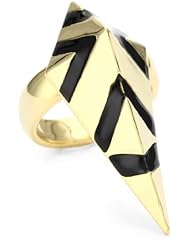 nOir Geo Clash Enamel Double Dart Ring, Size 8