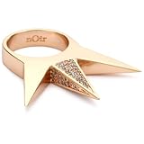 nOir Tapers and Spikes Rose Gold 3 Spike Pave Ring
