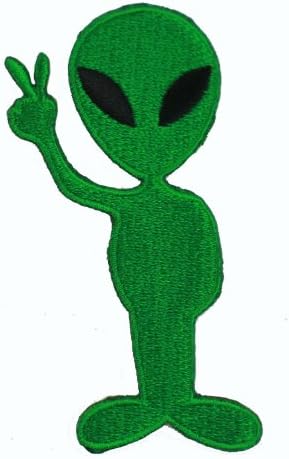 Brand-new Green Alien Iron On Patch For Kids Baby