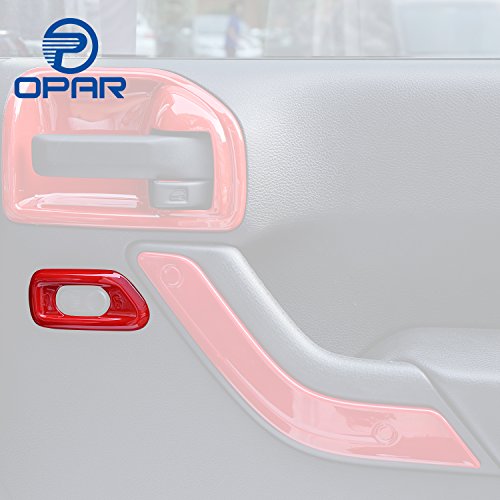 Opar Red Central Console Lock Switch Cover Trim for 2011 - 2016 Jeep Wrangler - Set