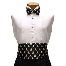 Appalachian St. Bowtie and Cummerbund Set - Appalachian State Cummerbund Set with Block A Logo