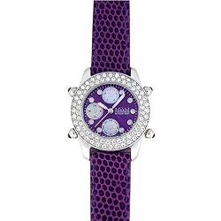 ANTON RUSANO Women's Purple Chronograph Watch with Crystal Embossed Bezel. Model: AR2047W