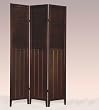 3 Panel Espresso Wood Oriental Shoji Screen / Room Divider