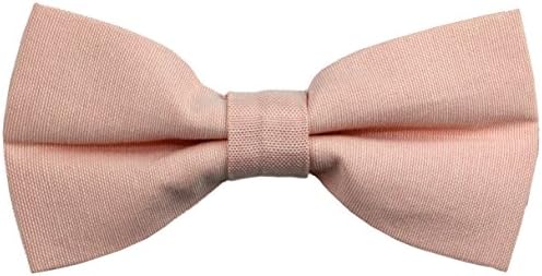 PAN PA Boy's Solid Color Linen Cotton Bow Ties Pink