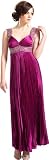 Beaded Pleated Satin Prom Dress Bridesmaid Formal Gown