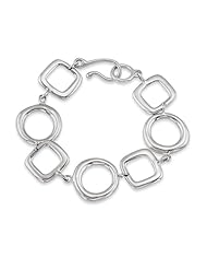 Sterling Silver Geometric Link Bracelet
