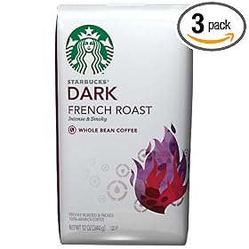 Starbucks French Roast Coffee (Extra Bold), Whole Bean, 12-Ounce Bags (Pack of 3)
