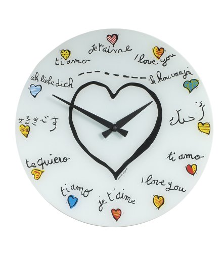 NeXtime 8030 Wall clock 16.9 inch glass Loving You