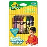 Beginnings Washable Triangular Crayons, Wax, 8/Box