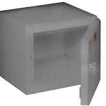 Equipto 121212-GY Lockable Convenience Cube for Workcenters, 12" L x 12" W x 12" H, Smooth Office Gray