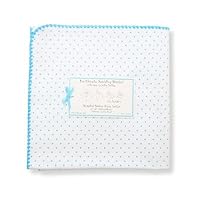 SwaddleDesigns Ultimate Swaddling Blanket - Blue Polka Dots