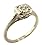 14k White Gold Antique Style Filigree .50ct Moissanite Ring