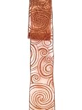 Brown Glitter Swirled Wired Fall Halloween Thanksgiving Ribbon 2.5″ x 60 Yards Picture