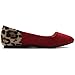 Ollio Women's Shoe Ballet Faux Suede Leopard Two Tone Colored Flat