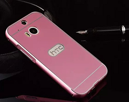 HTC One M8 Case,DAMONDY Luxury Anti-scratch Ultra thin Metal Aluminum Frame Case for HTC One M8 (Pink)