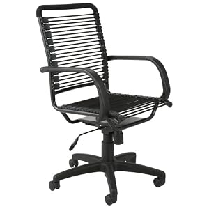 Euro Style Bungie High Back Office Chair, Black Bungies Aluminum Frame by Euro Style