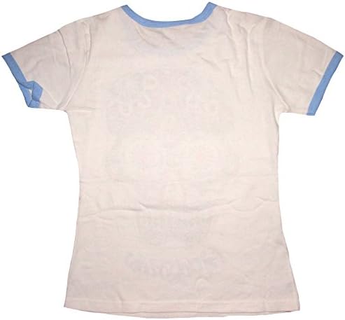 Voyage Blue Los Muertos Skull Mi Corazon Juniors Ringer T-Shirt (XL)