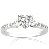 1.20 Ct Heart Shaped Diamond Engagement Ring Channel Set 14K GOLD FLAWLESS GIA
