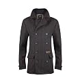MENS CLASSIC GREY WOOL BLEND HERRINGBONE PEA COAT