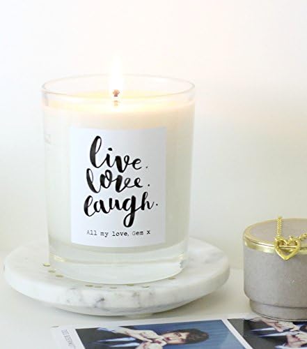 Personalized 'Live Love Laugh' Scented Candle